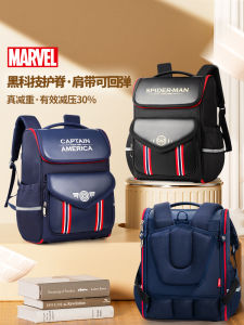 Disney Spiderman Backpack for Elementary School Boys Grade 1-3 Spine Protection Lightweight Childrens Bookbag Dual Shoulder Bag