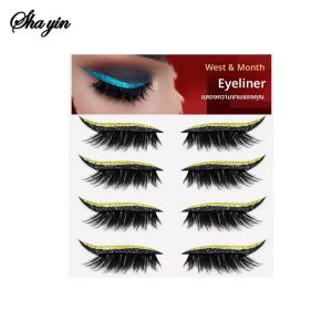 อายไลเนอร์ติดขนตาปลอมแบบเจล 4 คู่ เงา ติดแน่น แบบยุโรปและอเมริกา สำหรับดัดขนตาและแต่งตา