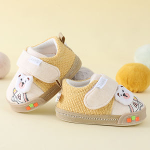 Baby Walking Shoes Spring Autumn Soft Bottom Anti-Slip Boys Girls Toddler Shoes Comfortable Cotton Upper TPR Outsole