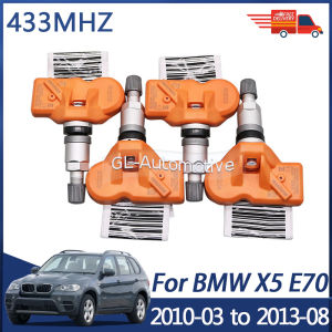 4PCS TPMS Sensor Tire Pressure Monitoring Sensor For BMW X5 E70 2010-03 to 2013-08 36106856227 433MHZ