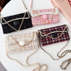Luxurious Velvet Phone Case for iPhone 15 pro Max 14 13 12 Trendy Brand Style Autumn Winter Crossbody Chain Card Holder Ladylike Aesthetic