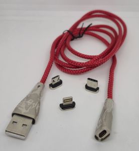 Kabel Magnet 3 in 1 - Micro - Type C - Lightning kabel premium best Quality
