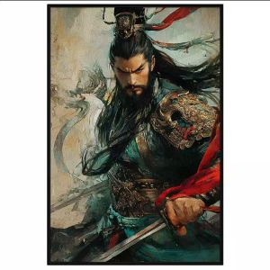 Tranh chân dung tướng quân cổ trang.Tranh treo tườngdán tường sơn dầucanvas trang trí.CGI-1680