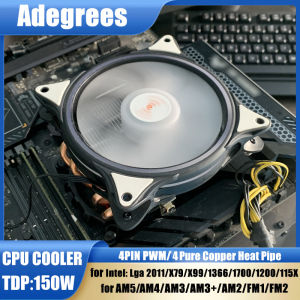 4 Heatpipes CPU Air Cooler Low Profile PC Radiator For Intel LGA 775 1366 1155 1150 1151 1156 1200 1700 2011 X79 X99 AMD AM4 AM5