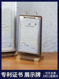 Double-Sided A4 Menu Stand Menu Board Dessert Table Water Sign Bar Promotion Board Flip Page Walnut Wood Base Restaurant Price List Advertising Board