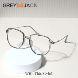 Grey Jack Kacamata Antiradiasi Blueray Kotak TR+Metal Ringan Fashion Pria Wanita Bisa Minus 83016