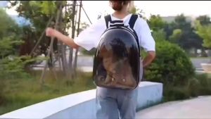 Pet Backpack Breathable Pet Carrier Bag Portable Dog Cat Expandable Transparent Space Carrying Cage Pet Outdoor Travel Backpack Capsule