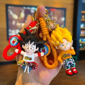 Anime Dragon Ball Keychain Z Super Saiyan Son Goku Bulma Broly Piccolo Majin Buu Series Car Pendant Children Keyring Toys Gifts
