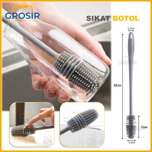 Sikat Botol silikon gagang panjang pembersih gelas tumbler serbaguna cuci botol bayi aman anti lecet mudah digunakan brush cleaner bottle