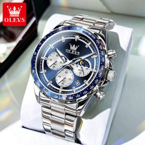 OLEVS Watch For Mans Waterproof 2026 Original New Style Fashion Business Stainless Steel Chronograph Calendar Luminous Quartz Watch