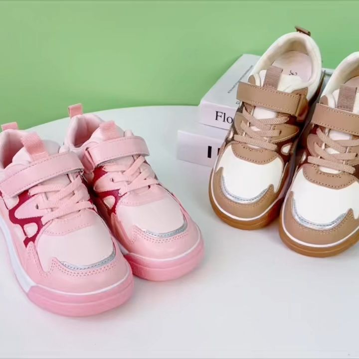 Fashion shoes for kids girls rubber casual shoes for kids PU leather ...