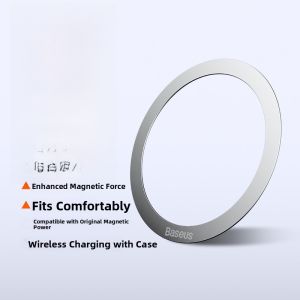 Ultra-Thin Magnetic Attraction Patch Iron Sheet Metal Phone Stand Wireless Charging Baseus Magsafe Circular Ring for Android