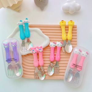 ZEEMIN Halloween Christmas Sanrio Kawaii HelloKitty Spoon My Melody Cartoon Cute Stainless Steel Spoon Fork Convenience Set Student Ins Creative Tableware