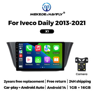 MEKEDE&NAVIFLY Android 14 Intelligent Car Audio System For Iveco Daily 2013 - 2021 2 Din Carplay Car Radio DVD Multimedia Player