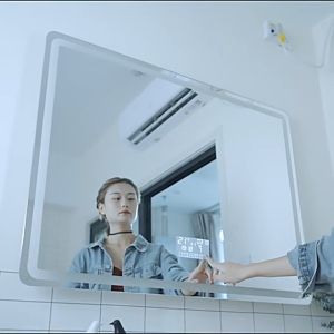 Tricolor Smart Mirror for Bathroom: A Touch Screen LED Vanity Mirror with Defogging & Dimming