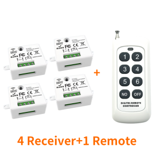Wireless remote control switch 110V to 220V AC power supply 1 relay 433MHz receiving module for learning-type remote control