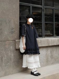 Short Sleeve Loose Dress Womens Summer New Stylish Lace Slingback Skirt Elegant Slim Looking Short Skirt Fashionable