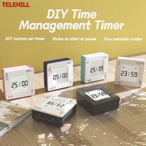 Đồng Hồ Bấm Giờ Pomodoro Quản Lý Thời Gian Tự Làm Đồng Hồ Báo Thức Hình Vuông Sáng Tạo Đèn Nền Nhấp Nháy Rung 4 Chế Độ Nhắc Nhở Hẹn Giờ Cho Học Sinh