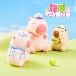 Pink Sport Style Capybara Plush Toy for Girls Sleeping Pillow Soft Stuffed Doll Childrens Gift Nose Bear Brand PP Cotton Filled