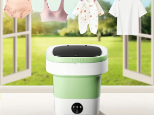 12L Foldable Portable Washing Machine with Spin Dryer – Compact Mini Washer for Quick Laundry Baby Clothes Camping