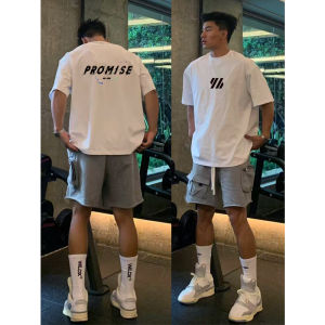 American Style Casual Cotton Short Sleeve T-Shirt Mens Loose Fit Summer Breathable Comfortable Printed round Neck Top