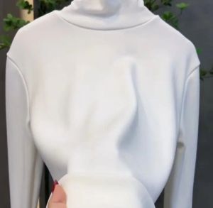 เสื้อเชิ้ตคอตั้งหนาแบบมีขนแกะสำหรับผู้หญิงในฤดูใบไม้ร่วงและฤดูหนาว เสื้อชั้นในแบบหนาๆ ทรงหลวมๆ แขนยาว อบอุ่น สไตล์เกาหลี