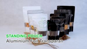 Standing Pouch Ziplock Foil Ziplock Window Plastik Klip Full Alumunium Foil Warna Putih Hitam Kemasan Makanan Sekali Pakai Snack isi 100 pcs