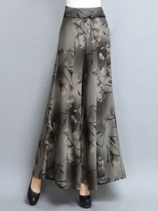 Spring and Summer 2024 New Arrival Ladieswear Cropped Fishtail Culottes High Waist Print Plus Size Womens Culottes Ankle-Length Thin Loose Pants