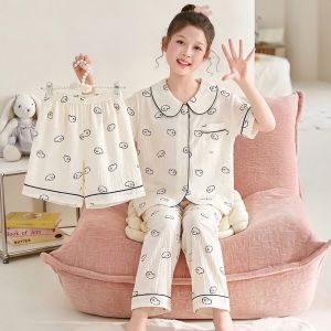 SHAPRA | Children Cartoon Panda Short Sleeve Summer Sleepwear Set