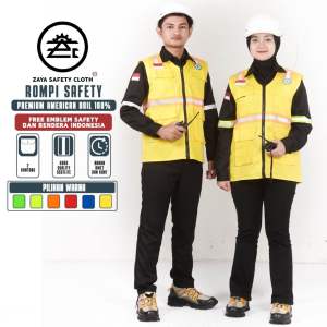 ZAYA SAFETY [ FREE LOGO SAFETY & BENDERA ] Rompi Safety Rompi Safety Proyek Lapangan Rompi Proyek