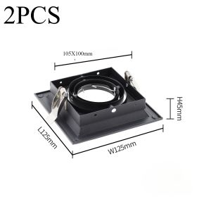 GU10/MR16 Recessed Lamp Holder Aluminum Spot Light Fixture Single/Double Head Ceiling Holder in White Black
