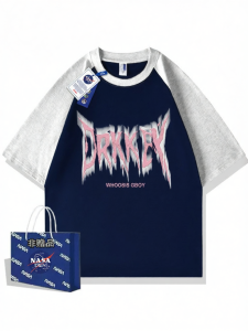 NASA Collaboration Splicing Raglan Cotton Contrast T-Shirt