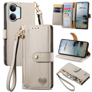 szhaiyu | Phone Case for Xiaomi Poco X8 Pro Max F8 Ultra PRO PU Leather Zipper RFID Wallet Card Slot Wrist Strap Shockproof Stand Cover