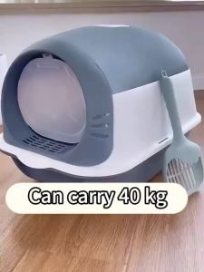 Large Enclosed Cat Litter Box with UV Sterilization Cat Toilet Box for Adult Cat with Scoop