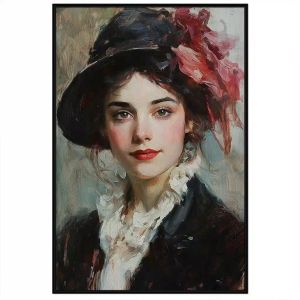 Tranh chân dung phục hưng cô gái đẹp cổ điền Châu Âu .Tranh treo tườngdán tường nội thất.CGI-1346