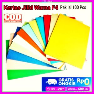 1 Pak Kertas Jilid Warna F4 / Cover Buffalo F4 1 Pak Isi 100 Pcs