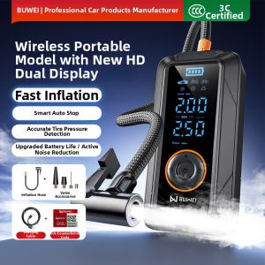 BUWEI | Wireless Portable Car Tire Inflator with Pressure Gauge