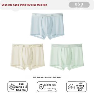 MiiOW | Quần Lót Boxer Sinh Viên Thấm Hút Mồ Hôi Kẻ Sọc Băng