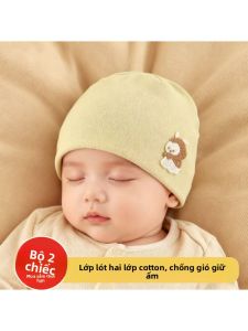 Mũ Bảo Vệ Đầu Cho Bé Sinh Non Bằng Cotton Nguyên Chất Mũ Mùa Thu Đông Hai Lớp Ấm Áp Mũ Sơ Sinh Mũ Búp Bê a Lớp Từ 0-3 Tháng