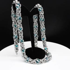 Trendy Byzantine Link Chain for Men Boys Stainless Steel Silver Color Think Necklace Biker Male Party Gift Jewelry Collar Hombre