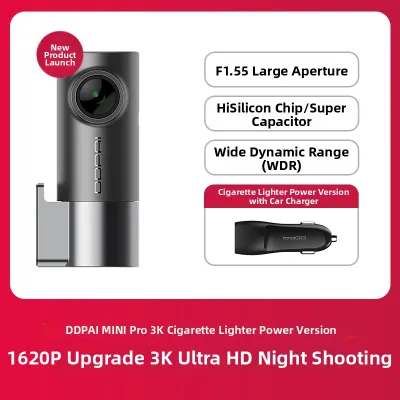 DDPAI | Wiring-Free Ultra HD Night Vision 24h Parking Surveillance Car Dashcam