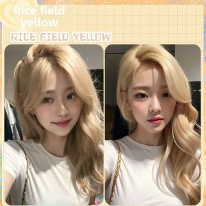 2024 Hot Selling Trendy Color Dyed Womens Platinum Sandy Gold Light Gold Linen Cartoon White Gold Color Champagne Hair Color Cream