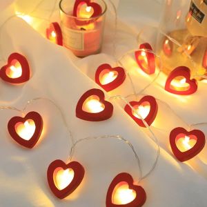 LED Light String Fairy Peach Heart Garland Lamp Bedroom Garden Birthday Valentines Day Wedding Party Decoration Lights String