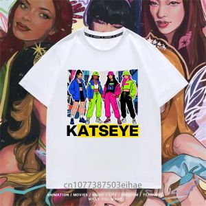 Bandai | KATSEYE Printed Kids T Shirt Soft Cotton Short Sleeve Y2K Fashion Top Boys Girls Casual Street Daily Children Outfit Clothes