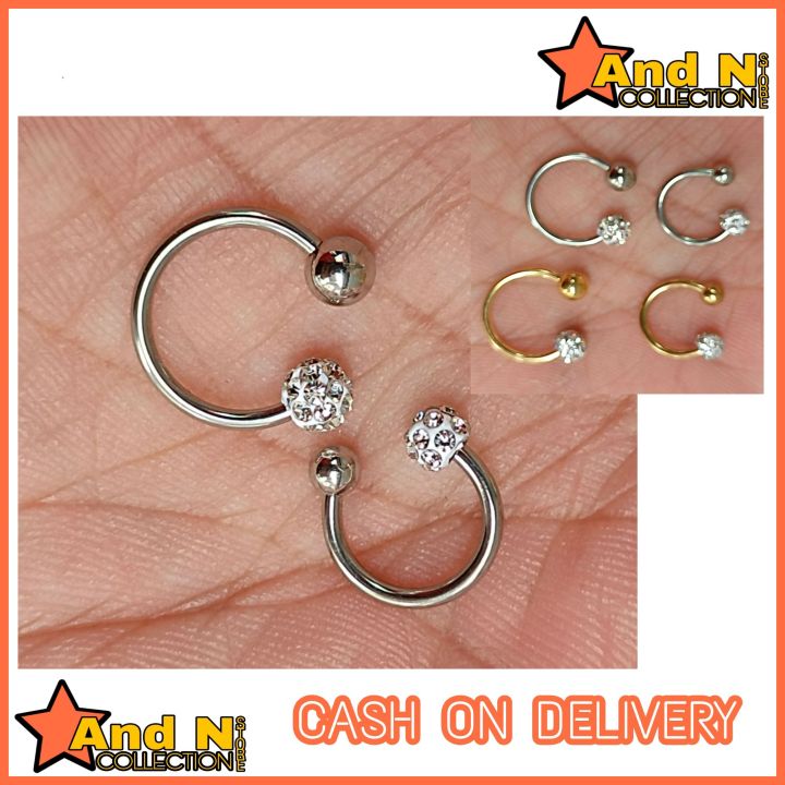 1Pair 2Pcs Horseshoes earring septum helix peircing stainless steel