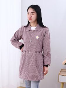 Váy Bảo Hộ Mùa Hè Bằng Vải Cotton Phong Cách Hàn Quốc Chống Dầu Chống Bụi Dài Tay Cho Phụ Nữ Nhà Bếp Làm Vườn