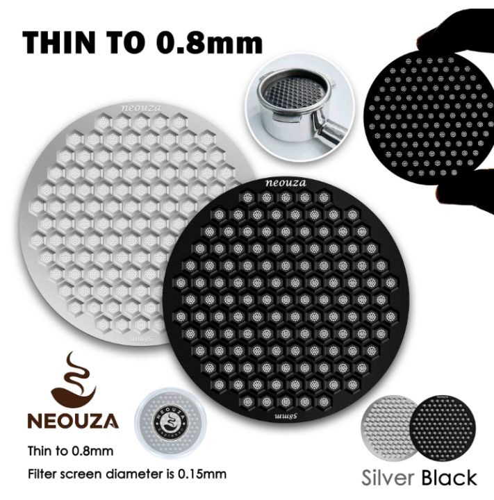 NEOUZA V3 Espresso Pucksieb 58,5mm - Edelstahl Sieb Für Siebträger 0,8mm Dick