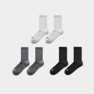 HLA | Mens Mid-Calf Breathable Antibacterial Cotton Socks With Mesh Design Shock Absorption Comfortable Long Socks For Casual Wear
