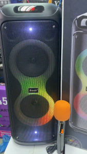 Brodu BTS-2258 6.5X2inch DJ singing speaker color LED charging party karaoke speaker With Wireless mic