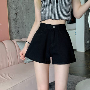 Summer Thin High Waist Loose plus Size Womens Denim Shorts A-Line Wide Leg Trendy Hot Pants Cotton Polyester Rayon Blend